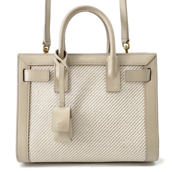 YVES SAINT LAURENT Cream Leather Bag - Picture 1 of 16